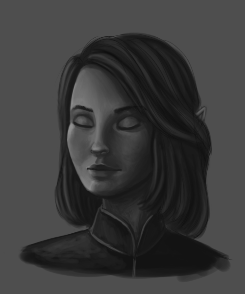 angels-and-scarves:This is a study. I’m trying to uderstand shape, lighting and blending and it’s ha