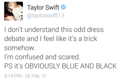 Taylor-Or-Die:  The Rest Of The World Was Black And Blue, But We Were In Screaming