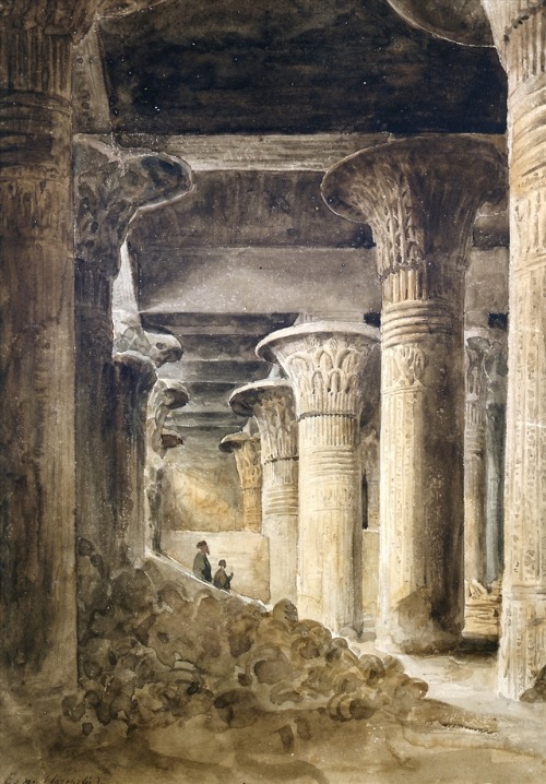 Temple of Khnum at Esna, 19th centuryWatercolor on paper, by Hector Horeau (French, 1801-1872).