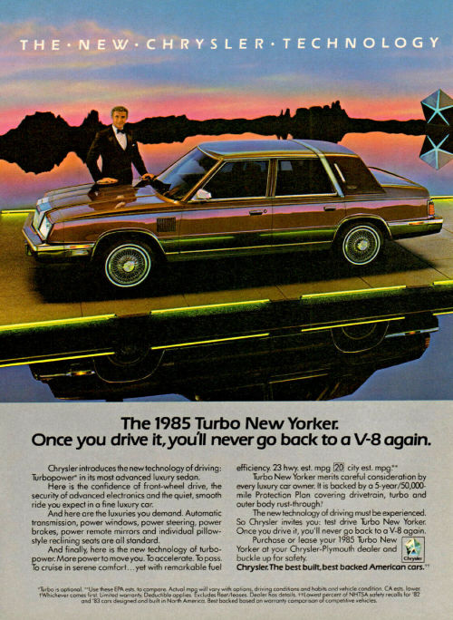 goshyesvintageads:Chrysler Corporation, 1984