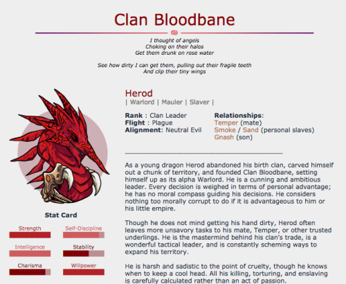 Clan Bloodbane (1/?)Herod : clan leader, warlord, mauler, slaver