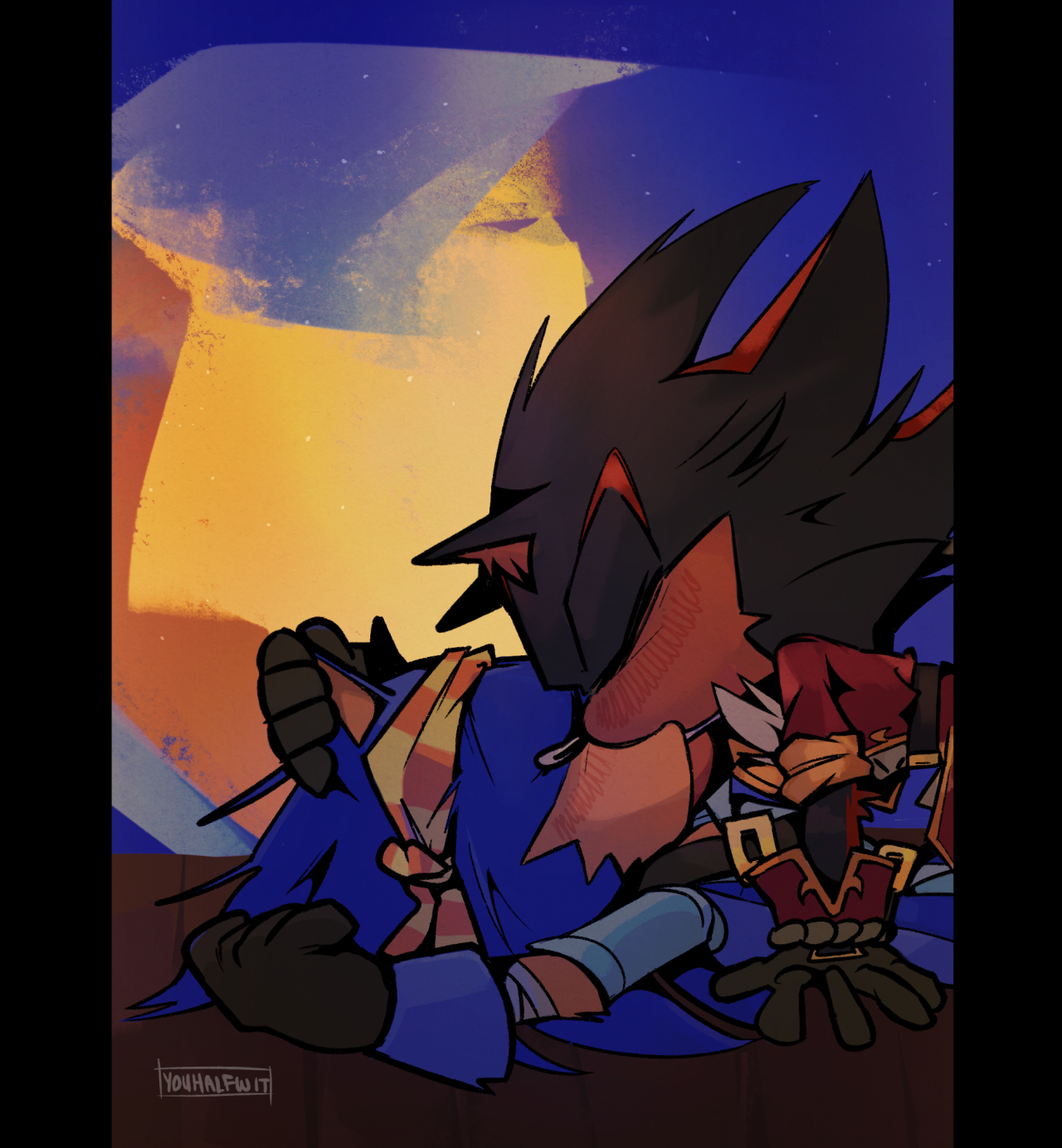 sonic the hedgehog, shadow the hedgehog, super sonic, and super shadow ( sonic) drawn by nova-rpv