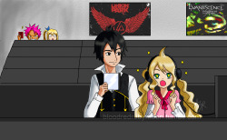 bloodredrubymoon:  Day Four: Music Modern AU - Zeref and Mavis are on a date when they dropped by the music store (because zeref has to buy a new album of his favorite band) Mavis got curious on what type of music zeref listens to, so she used one of