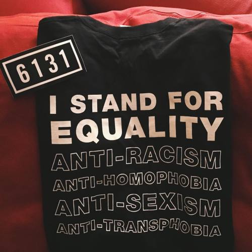 hey friends! consider grabbin’ one of the #IStandForEquality t-shirts from @6131records this h