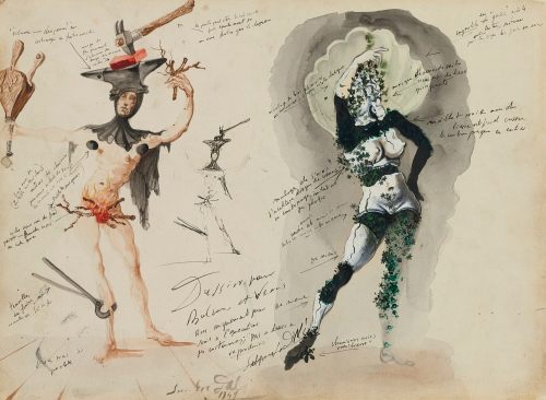 ochyming:Salvador Dalí 1904-1989 VULCAIN ET VÉNUS, 1941  Watercolor, gouache, brush and ink and pen 