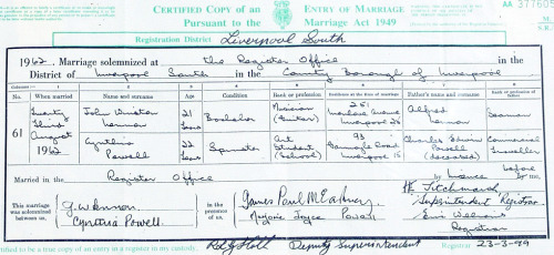 maureensadoll:John & Cyn’s 1962 wedding certificate - check out Paul’s signature too ^^