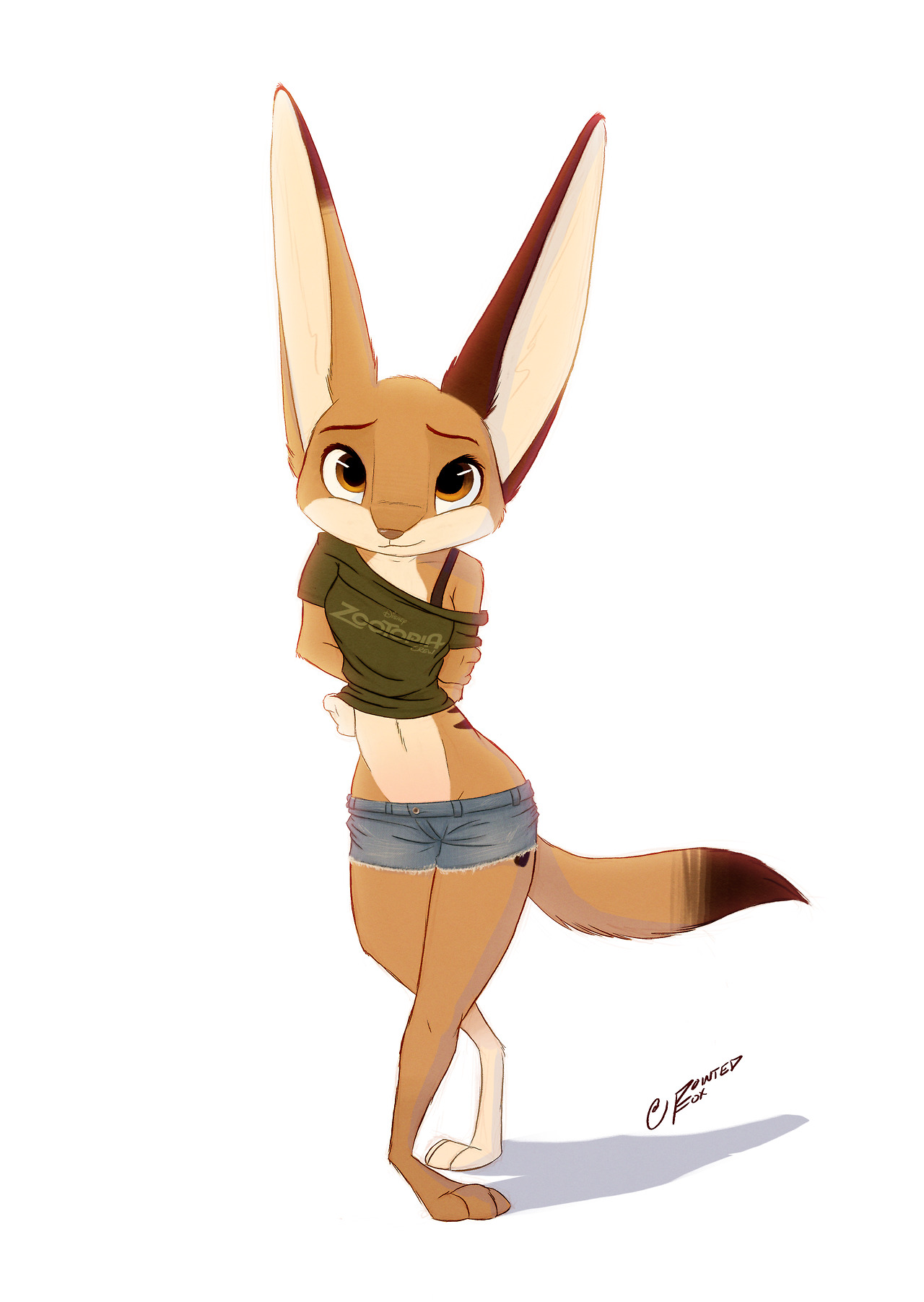 pointedfox:  Often steals my shirts since she hardly has any of her own :|  https://twitter.com/pointedfox/status/841011515733884929