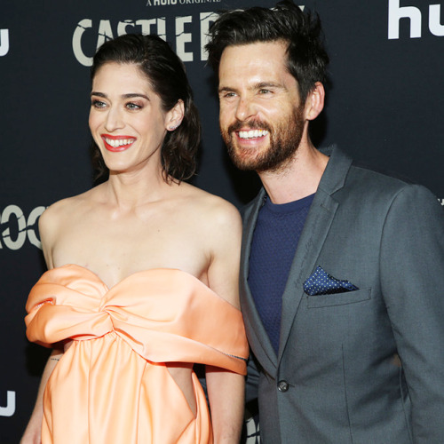 Tom Riley and Lizzy Caplan attend Castle Rock premiere in Los Angeles