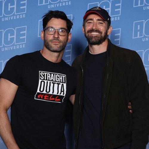 leepace71:Tom Ellis (Lucifer) and Lee Pace at Comic Con..