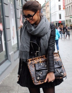 justthedesign:  Love The Scarf Leather Jacket
