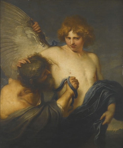 Icarus and Daedalus.Oil on Canvas.112.3 x 93 cm.Follower of Sir Anthony van Dyck.18th Century.