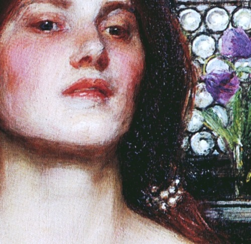 xshayarsha:Gather Ye Rosebuds While Ye May (details) John William Waterhouse.