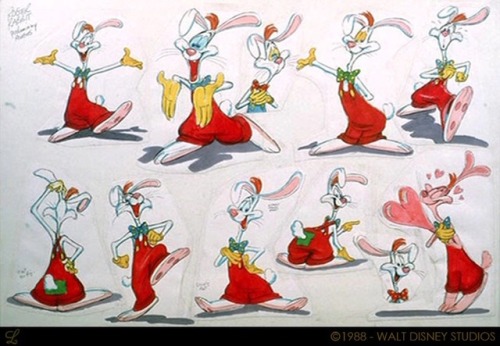 talesfromweirdland:Early Roger Rabbit test footage (the first four images), circa 1982, and some add