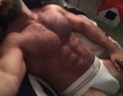 musclefucks:Chillin waiting for my man