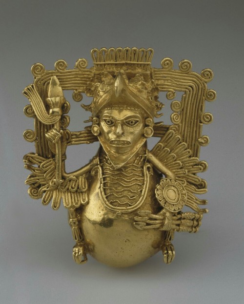 theancientwayoflife:~Pendant Shaped like an Eagle Warrior.Place of creation: MexicoDate: Late 15th -