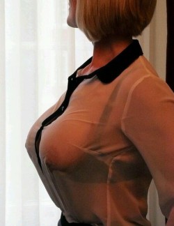 downblouseandthongslover:  Transparent Blouse