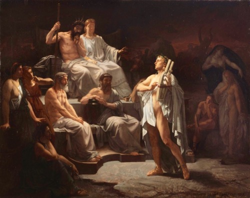 victorianink:Orpheus in the Underworld (1863) oil on canvas by Louis Jacquesson de la Chevreuse