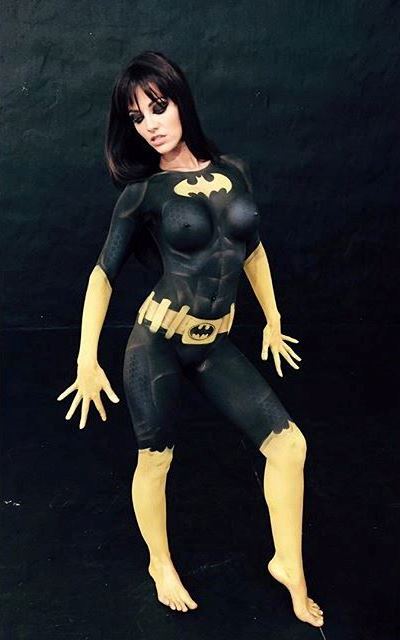 batman-bodypaint:  Bailey Jean body painted as Batgirl by Air Revolution