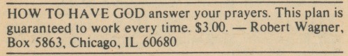 mailorderapocrypha:this plan is guaranteed to work every time (1977)