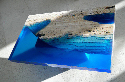 Sex itscolossal:  Cut Travertine Marble and Resin pictures