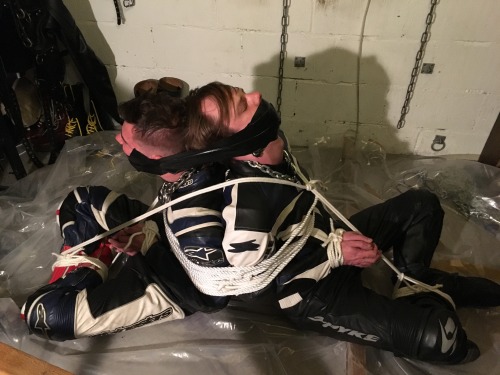 jamesbondagesx:  Biker boys, bound and gagged back to back 