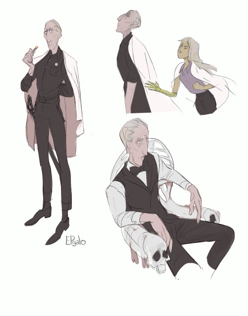  [id: sketches of Augustine from Harrow the Ninth. He is an older man, with greyish-blond hair and l