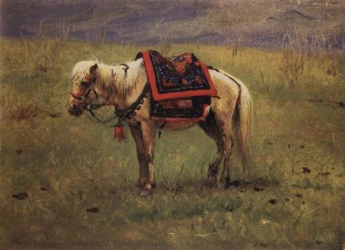 Himalayan Pony, 1875 by Vasily Vereshchagin (Russian, 1842–1904)