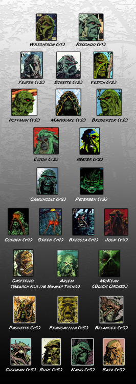 Swamp Thing - as seen by various artists that worked on the book 