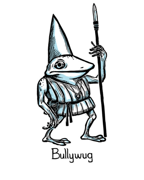 Bullywugs are weird semi-aquatic frog people, I guess?They’re one of at least 3 frog peoples i