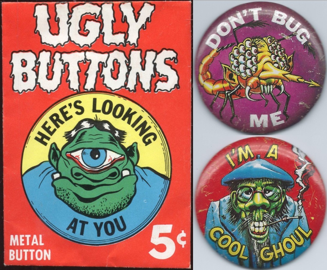 vintagetoyarchive:  TOPPS: 1966 UGLY BUTTONS Pack Monster Pins 