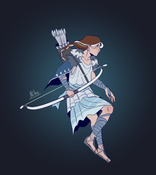 Apollo And Artemis :D This Is Part Of A Drawing I'm Working On, But I Like Their Designs, Especially