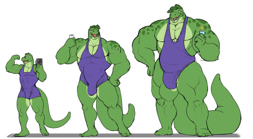 rittsrotts:  a gator hunk im now swooning for for xhyra jfc old daddy gator after a few decades ahbdshfsfd<3   love how his phone fits him well at his small size, but then when he’s a massive gator dad its like tiny for him x3