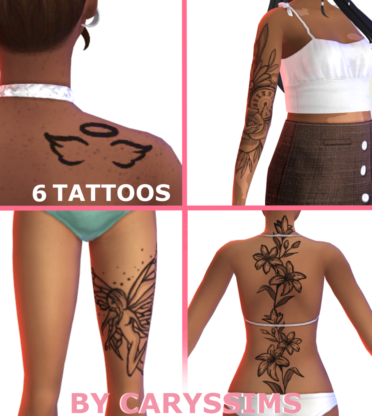 Cryptis A Sims 4 CC Tattoos Set