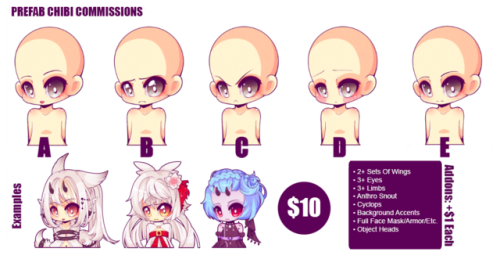 commiss.io Hello everyone! These chibis are now up for commission. Only four slots at a time, but I 