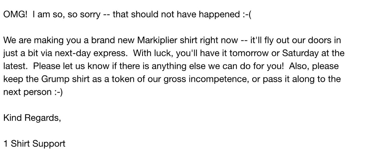 underhuntressmoon:UPDATE ON SHIRT, AWESOME CUSTOMER SERVICE IS AWESOME. Mark you