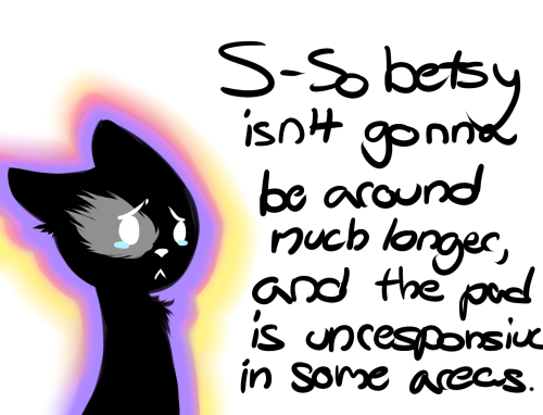 ask-lesboloo:  kittykat-mod:  I don’t normally explain why I haven’t gotten anything done, but this time I decided to. So yeah, you know.  I apologize greatly for the lack of updates, I have no idea why I’m apologizing when I’ve gone MONTHS without