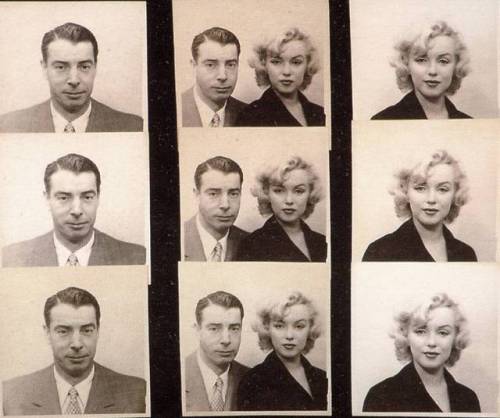 Passport photos of Joe Dimaggio &amp; Marilyn Monroe, 1954
