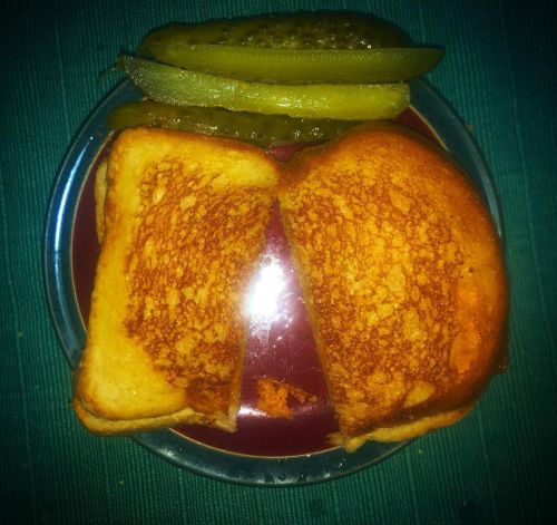 Accidentally cut my #grilledcheese #sandwich perpendicularly as opposed to diagonally. Now I have to