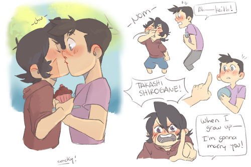 cockybusiness: More tropey as hell au!! Today’s tropes are: -First Kiss -Childhood Promises al