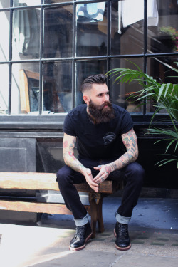 fhjeans:  We had the Bearded Beast Ricki Hall pop by the other day wearing full FH jeans. No.8 Newburgh street W1 London 