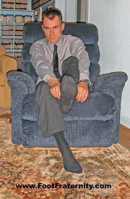 malesoxlover:  seems the dress socks have been worn for a long hard day love the sweat stains