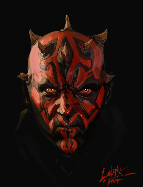 Digital painting I did of Maul. Used the sideshow statue for lighting and color reference. 