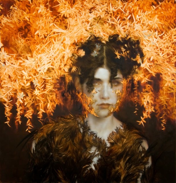 nevver:  Oil and gold leaf, Brad Kunkle