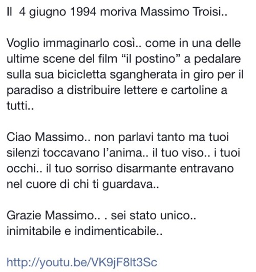 struruso: struruso Ciao Massimo.. Sei stato unico.. inimitabile.. indimenticabile..  Per non dimenti