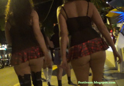 festivassblog:    Two hot girls in microskirt