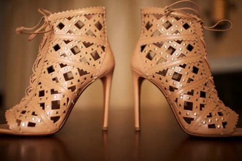 Lattice cutout, alaiacutoutsandals, designershoes, lattice, studded, strappy, alaia, designer, alaia