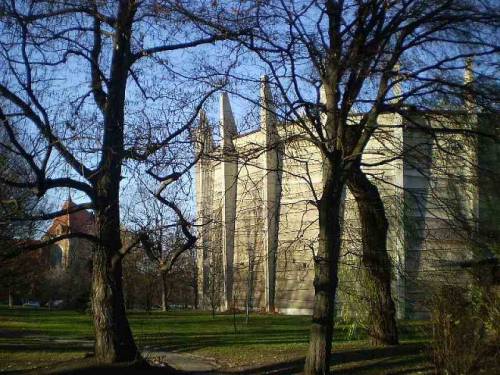 Wroclaw, Poland - autumn in Slowacki’s park, feat.: old post building (fot.1) and Rotunda (a round m