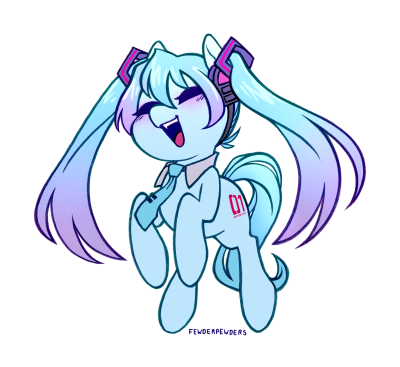 Porn photo fewderpewders:Miku pony !!!!!!!