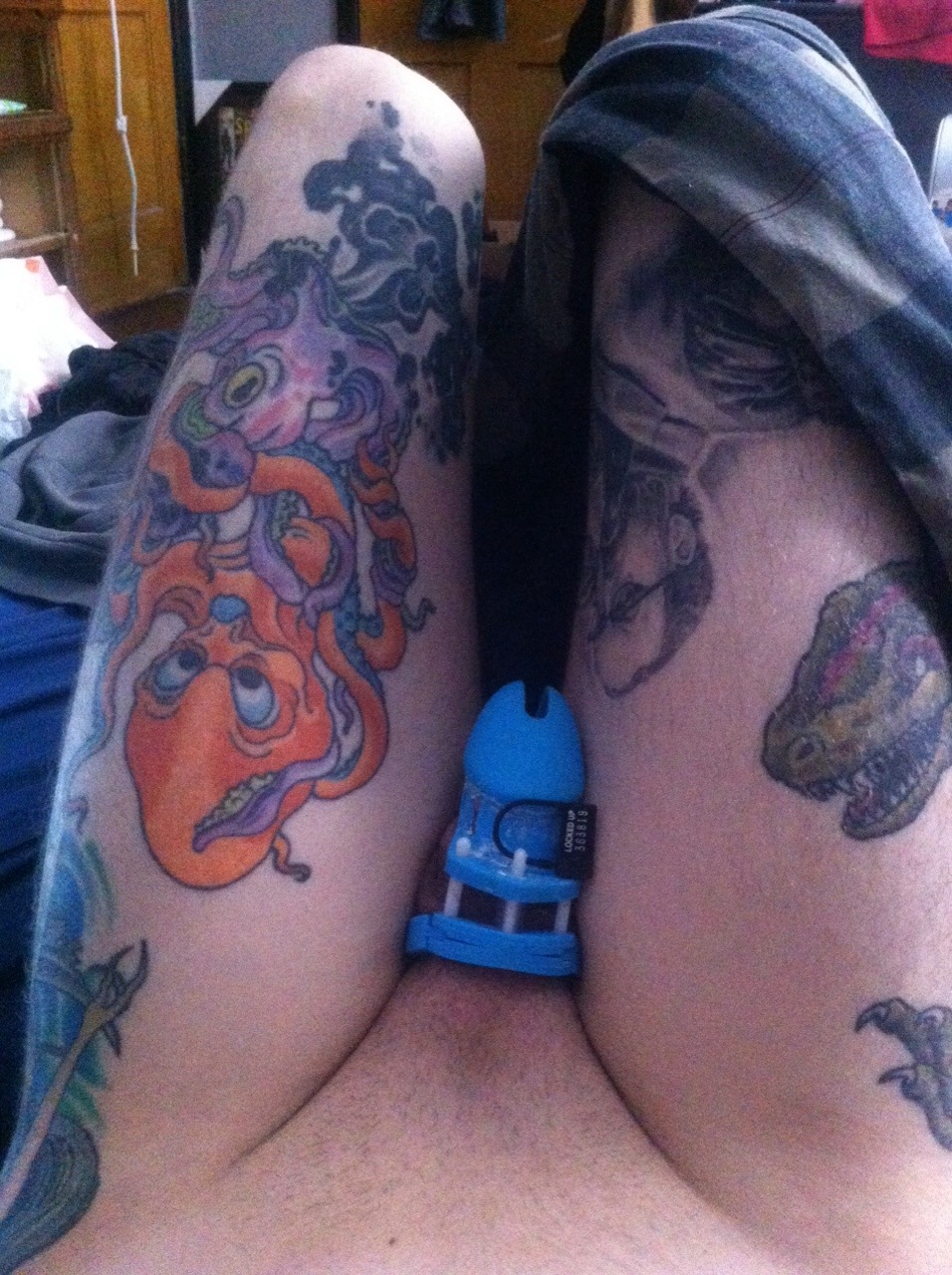 daddy-is-a-sissy:  tatdl:  Locked and diapered  cute, lucky tattoo baby