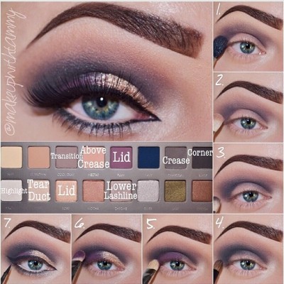 #makeupmondays - We love the steps @makeupwithtammy illustrates here on how to get this multi-colored smoky/glittery eye. The uses for each shade are also highlighted in the pic. Take a look & try it out -cm #fashion360mag #makeup #glitter #smokyeye...